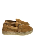 Taba Hakiki Süet Hasır Taban Tokalı Loafer - 1