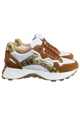 Beyaz Hakiki Deri Taba Garnili Comfort Taban Bağcıklı Sneaker - 1