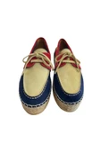Lacivert Hakiki Süet Hasır Taban Bağlı Loafer - 3