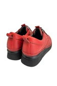 Kırmızı Hakiki Deri Comfort Taban Spor Ayakkabı - 4