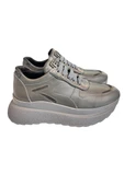 Gri Hakiki Deri Comfort Taban Sneaker - 1