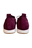 Mor Hakiki Deri Süet Fiyonk Detay Comfort Taban Loafer - 3