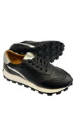 Siyah  Hakiki  Deri Comfort Taban Sneaker - 1