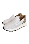 Beyaz Hakiki Deri Yanları Lastikli Comfort Taban Sneaker - 3
