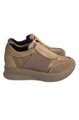 Bej Hakiki Deri Comfort Taban Sneaker - 1