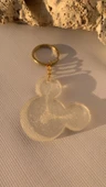 Şeffaf Renk Ve Simli Mickey Mouse Anahtarlık Gold Aksesuarlı El Yapımı Epoksi Hediyelik thumbnail 1