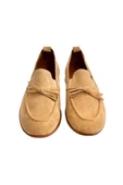 Camel Hakiki Deri Süet Fiyonk Detay Comfort Taban Loafer - 2