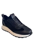 Siyah Hakiki Deri Süet Comfort Taban Sneaker - 2