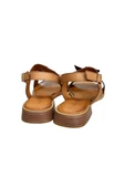 Taba Hakiki Deri Çift Bantlı Yumuşak Taban Comfort Sandalet - 3