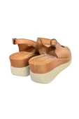 Taba Hakiki Deri  Comfort Taban Dolgu Topuk Yazlık Ayakkabı - 3