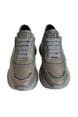 Gri Hakiki Deri Comfort Taban Sneaker - 3