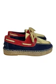 Lacivert Hakiki Süet Hasır Taban Bağlı Loafer - 1