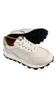 Beyaz Hakiki Deri Comfort Taban Sneaker - 1