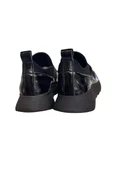 Siyah Rugan Hakiki Deri Comfort Taban Sneaker - 4