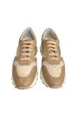 Bej Hakiki Deri Dantel Detay Comfort Taban Sneaker - 2