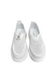 Beyaz Hakiki Deri Delikli Hafif Comfort Taban Sneaker - 2