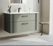 Orka Bari 85 cm Mat Yeşil Banyo Dolabı Alt Modül ve Lavabo - 3