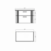 Orka Bari 85 cm Mat Yeşil Banyo Dolabı Alt Modül ve Lavabo - 6