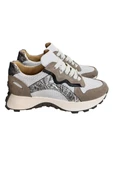 Beyaz Hakiki Deri Vizon Garnili Comfort Taban Bağcıklı Sneaker - 1