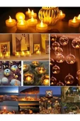 Ledli Mum Tealight Işıklı Dumansız Alevli Sarı Led Mum Pilli 6 Adet Pil Dahil SEVGİLİLER GÜNÜ thumbnail 1