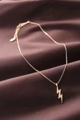 Zirkon Taşlı Şimşek Tasarımlı Kadın Kolye - TJ-BKO6171 - 2