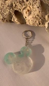 Mavi Renk ve Gümüş Glitter Mickey Mouse Gümüş Aksesuarlı Anahtarlık El Yapımı Epoksi Hediyelik thumbnail 2