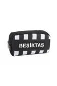 Beşiktaş Siyah Beyaz Çift Bölmeli Çubuklu Kalem Çantası 25302 - 1