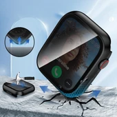 Apple Watch Series 10 46mm Uyumlu Hayalet PC Sert Kasa Ekran Koruycu 360 Güvenli Koruma  Siyah thumbnail 5