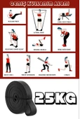 25 KG Siyah Barfiks Direnç Bandı – Sert Gym Kas Geliştirme Pilates Fitness Antrenman Lastiği - 5