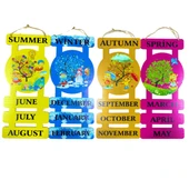 Piramit Ahşap Mevsimler Panosu 4 Lü Set - 1