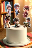 İslami Erkek Çocuk Çıkartmaları Kuran Öğrenen Hafız Olan Çocuklar İçin  Sevimli Sticker Seti Doğum Günü Süsü - 2