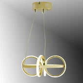 TT003-SR TT Aydınlatma Sarmal Modeli Gold Sarı Kaplama Led Avize - 1
