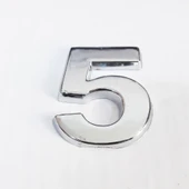 Cemax 5 Rakamı 3,75 cm Krom Yapışkanlı - 10