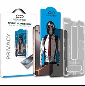 Privacy Magic Glass Box iPhone 15 Pro Max Uygulama Aparatlı Hayalet Cam Ekran Koruyucu - 1