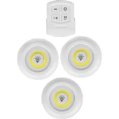 Uzaktan Kumandalı Yapışkanlı 3 lü Led Spot Lamba - 2