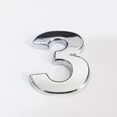 Cemax 3 Rakamı 3,75 cm Krom Yapışkanlı - 8