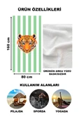 Kaplanlı Şerit Desenli Plaj Deniz Havlusu Peştemal 80x160 CM SPC10 - 2