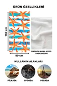 Modern Desenli Plaj Deniz Havlusu Peştemal 80x160 CM Aqua82 - 2