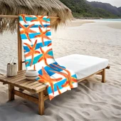 Modern Desenli Plaj Deniz Havlusu Peştemal 80x160 CM Aqua82 - 1