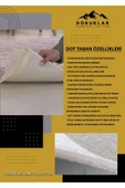 Kaymaz Tabanlı Yıkanabilir Çerçeveli Desenli Dot Taban Halı - 3