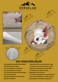 Dijital Baskı Kaymaz Taban Yıkanabilir Hasır-Jüt Görünümlü Yuvarlak Halı - 2