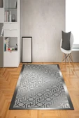 Kaymaz Tabanlı Yıkanabilir Geometrik Desenli Dot Taban Halı - 1