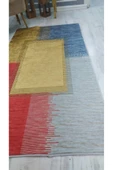 Kaymaz Tabanlı Yıkanabilir Renkli Model Desenli Dot Taban Halı - 4