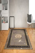 Kaymaz Taban Yıkanabilir Granitli Çerçeveli Medusa Desenli Dot Taban Halı - 1