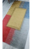 Kaymaz Tabanlı Yıkanabilir Renkli Model Desenli Dot Taban Halı - 3
