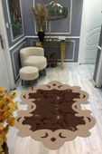 Kaymaz Taban Yıkanabilir Dijital Baskı Dekoratif Modern Desenli Elegance Serisi Lazer Kesim Dot Taban Halı ELG30 - 1
