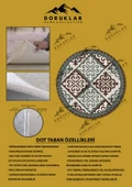 Kaymaz Tabanlı Makinede Yıkanabilir Dijital Baskı Modern Desenli Dot Taban Halı - 2