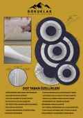 Kaymaz Taban Yıkanabilir Dijital Baskı Dekoratif Modern Desenli Elegance Serisi Lazer Kesim Dot Taban Halı ELG41 - 2