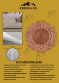 Kaymaz Taban Yıkanabilir Dijital Baskı Lazer Kesim Jüt Görünüm Hasır Desenli Dot Taban Halı - 2