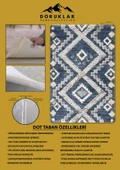 Kaymaz Taban Yıkanabilir Dijital Baskı Dekoratif Modern Desenli Dora Serisi Dot Taban Halı DR28 - 2